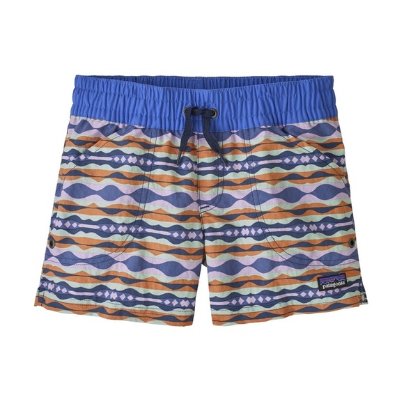PATAGONIA Girls Costa Rica Baggies Shorts Size Small COAST HIGHWAY TIDEPOOL BLUE - Picture 1 of 9